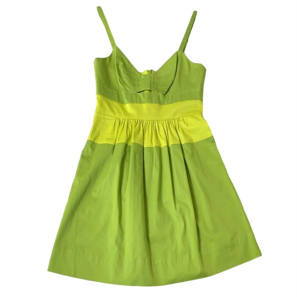 JESSICA SIMPSON NWT Lime Green Spaghetti Strap A-Line Mini Dress Size 4